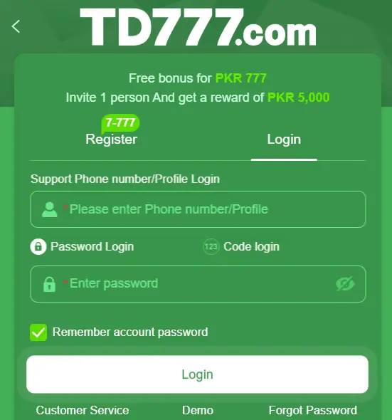 TD777 Login