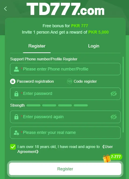TD777 Register